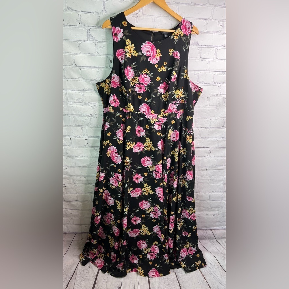 TORRID Georgette Black Floral Maxi Dress 24